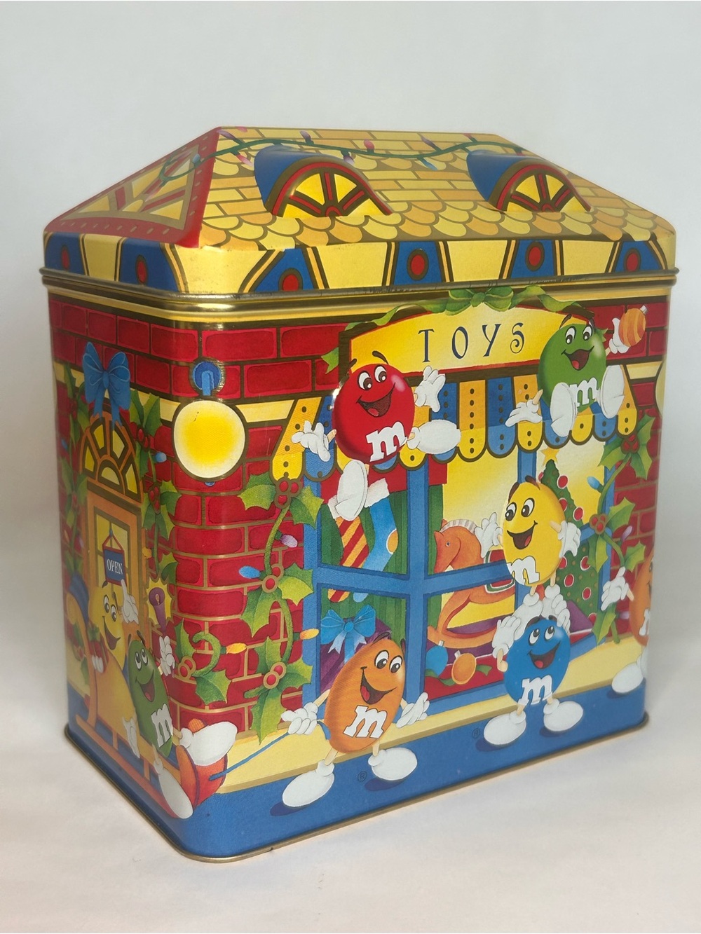 1996 Limited Edition M&M’s Christmas Village Canister Tin #3 Toy Shop‎ Candy Box